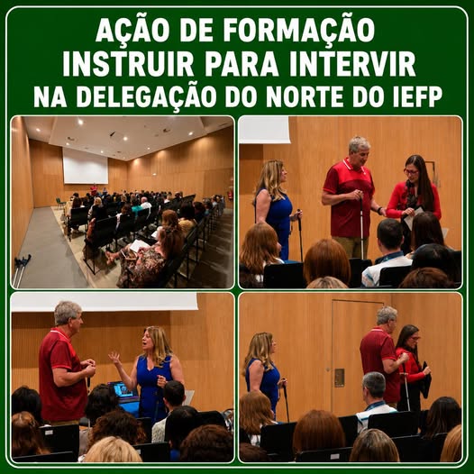 Teresa Vaz e Rui Oliveira num auditório esclarecem e sensibilizam os colaboradores do do IEFP